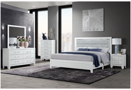 LUCCIA WHITE KING BED GROUP WITH LED - Golden Home Furniture (Columbus, OH) - Multi Location