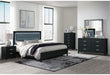 REID BLACK FULL BED GROUP WITH LED - Golden Home Furniture (Columbus, OH) - Multi Location