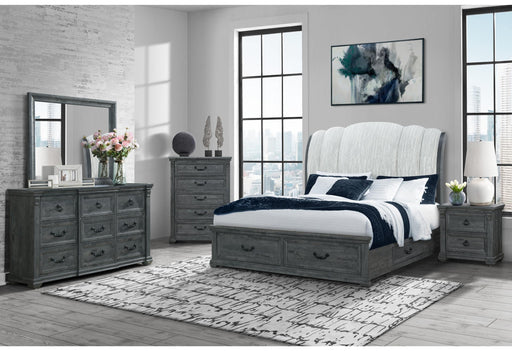 ROWAN GREY STORAGE KING BED GROUP - Golden Home Furniture (Columbus, OH) - Multi Location