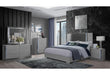 YLIME SMOOTH SILVER KING BED GROUP WITH VANITY SET - Golden Home Furniture (Columbus, OH) - Multi Location