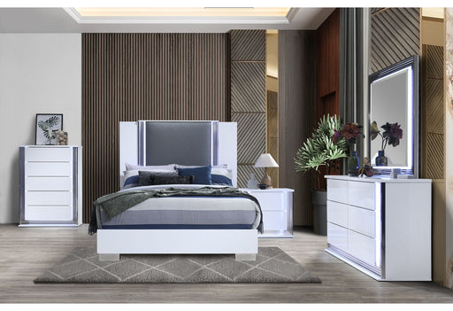 Ylime Smooth White Queen Bed Group - Golden Home Furniture (Columbus, OH) - Multi Location