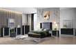 YLIME WAVY BLACK QUEEN BED GROUP WITH VANITY SET - Golden Home Furniture (Columbus, OH) - Multi Location