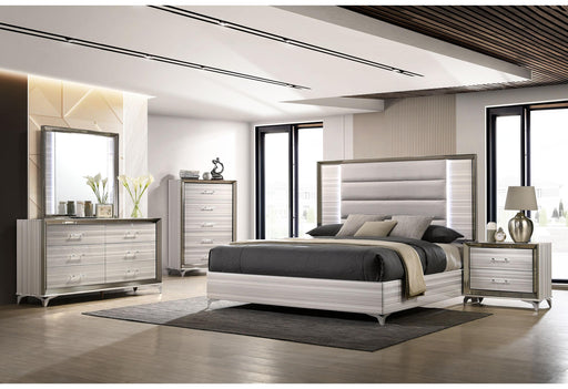 ZAMBRANO WHITE KING BED GROUP WITH VANITY SET - Golden Home Furniture (Columbus, OH) - Multi Location