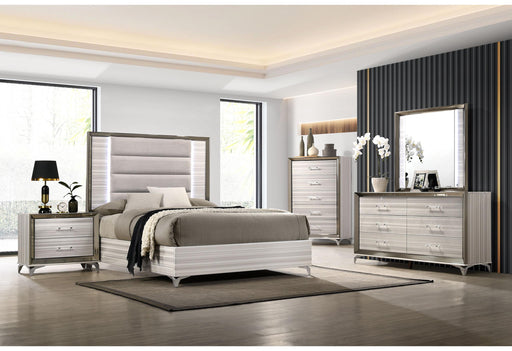 ZAMBRANO WHITE QUEEN BED GROUP WITH VANITY SET - Golden Home Furniture (Columbus, OH) - Multi Location