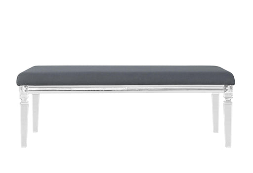 CALEB SILVER BENCH WITH ACRYLIC LEGS - Golden Home Furniture (Columbus, OH) - Multi Location