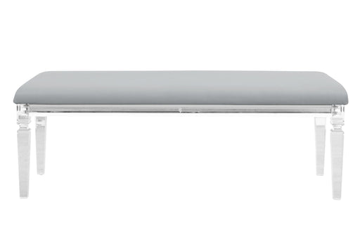 ROMO WHITE BENCH WITH ACRYLIC LEGS - Golden Home Furniture (Columbus, OH) - Multi Location