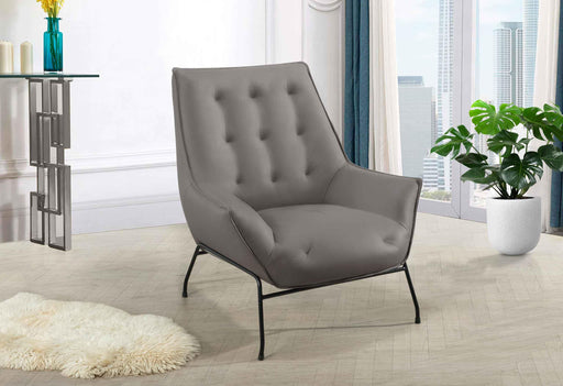 U8933 LIGHT GREY LEATHER ACCENT CHAIR - Golden Home Furniture (Columbus, OH) - Multi Location