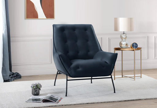 U8933 NAVY LEATHER ACCENT CHAIR - Golden Home Furniture (Columbus, OH) - Multi Location