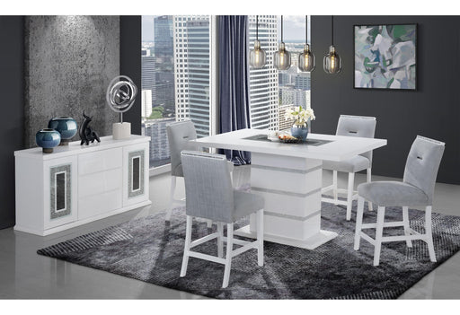 MONACO WHITE RECTANGULAR BAR TABLE - Golden Home Furniture (Columbus, OH) - Multi Location