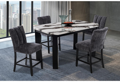 D06 BAR TABLE AND 4 D06 DARK GREY BAR STOOLS - Golden Home Furniture (Columbus, OH) - Multi Location
