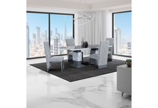 D1212 DINING TABLE + 4 D12DC WHITE/GREY - Golden Home Furniture (Columbus, OH) - Multi Location