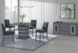 MONACO DARK GREY BAR TABLE AND 4 MONACO DARK GREY BAR STOOLS - Golden Home Furniture (Columbus, OH) - Multi Location