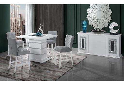 MONACO WHITE BAR TABLE + MONACO 03 BS - Golden Home Furniture (Columbus, OH) - Multi Location