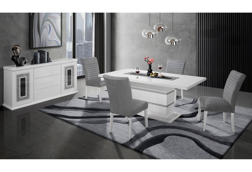 MONACO WHITE DINING TABLE + MONACO 03 DC - Golden Home Furniture (Columbus, OH) - Multi Location