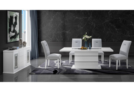 MONACO WHITE DINING TABLE + MONACO DC - Golden Home Furniture (Columbus, OH) - Multi Location