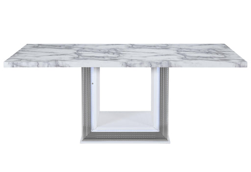 YLIME WHITE MARBLE DINING TABLE - Golden Home Furniture (Columbus, OH) - Multi Location