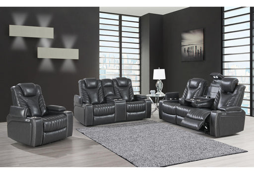 U1677 BLANCHE GREY POWER RECLINING SOFA AND POWER CONSOLE RECLINING SOFA AND POWER RECLINER - Golden Home Furniture (Columbus, OH) - Multi Location