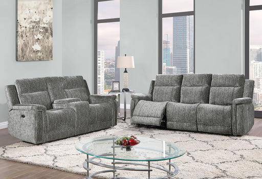 U1797 DARK GREY POWER RECLINING SOFA / POWER CONSOLE RECLINING LOVESEAT - Golden Home Furniture (Columbus, OH) - Multi Location