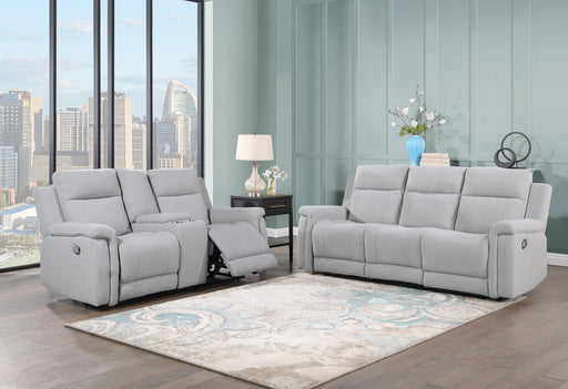 U1797 GREY RECLINING SOFA / CONSOLE RECLINING LOVESEAT - Golden Home Furniture (Columbus, OH) - Multi Location