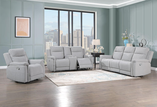 U1797 GREY RECLINING SOFA / CONSOLE RECLINING LOVESEAT / GLIDER RECLINER - Golden Home Furniture (Columbus, OH) - Multi Location