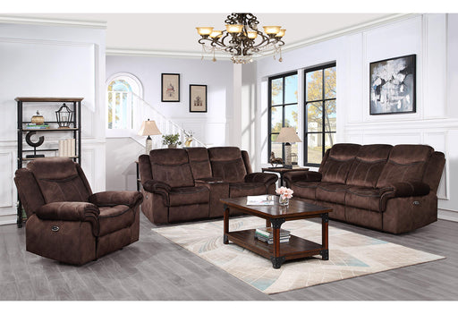 U2200 DOMINO COFFEE POWER RECLINING SOFA/POWER CONSOLE RECLINING LOVESEAT WITH POWER SWITCH/POWER RECLINER - Golden Home Furniture (Columbus, OH) - Multi Location
