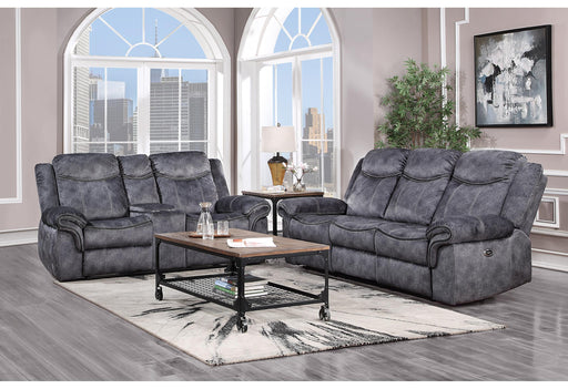 U2200 DOMINO GRANITE POWER RECLINING SOFA/POWER CONSOLE RECLINING LOVESEAT WITH POWER SWITCH - Golden Home Furniture (Columbus, OH) - Multi Location