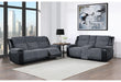 U5914 GREY/BLACK RECLINING SOFA/CONSOLE RECLINING LOVESEAT - Golden Home Furniture (Columbus, OH) - Multi Location