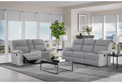 U6027 GREY/LIGHT GREY RECLINING SOFA/CONSOLE RECLINING LOVESEAT - Golden Home Furniture (Columbus, OH) - Multi Location