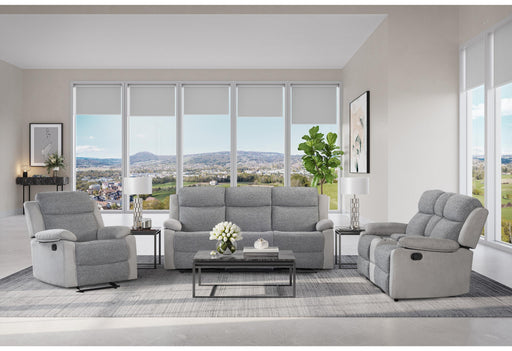 U6027 GREY/LIGHT GREY RECLINING SOFA/CONSOLE RECLINING LOVESEAT/GLIDER RECLINER - Golden Home Furniture (Columbus, OH) - Multi Location