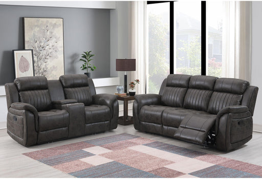 U8517 GREY RECLINING SOFA/CONSOLE RECLINING LOVESEAT - Golden Home Furniture (Columbus, OH) - Multi Location