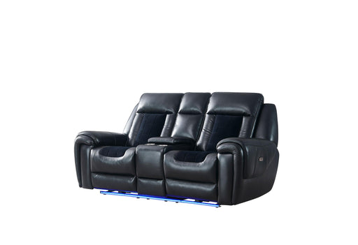 U0700 BLANCHE BLACK/VELVET POWER CONSOLE RECLINING LS WITH LED - Golden Home Furniture (Columbus, OH) - Multi Location