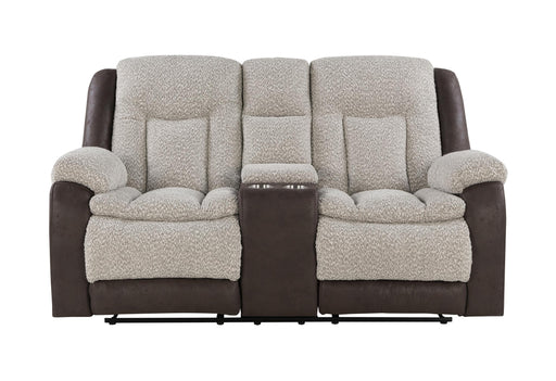 U4377 GREY/BROWN CONSOLE RECLINING LOVESEAT - Golden Home Furniture (Columbus, OH) - Multi Location