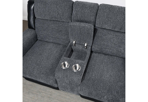 U5914 GREY/BLACK CONSOLE RECLINING LOVESEAT - Golden Home Furniture (Columbus, OH) - Multi Location
