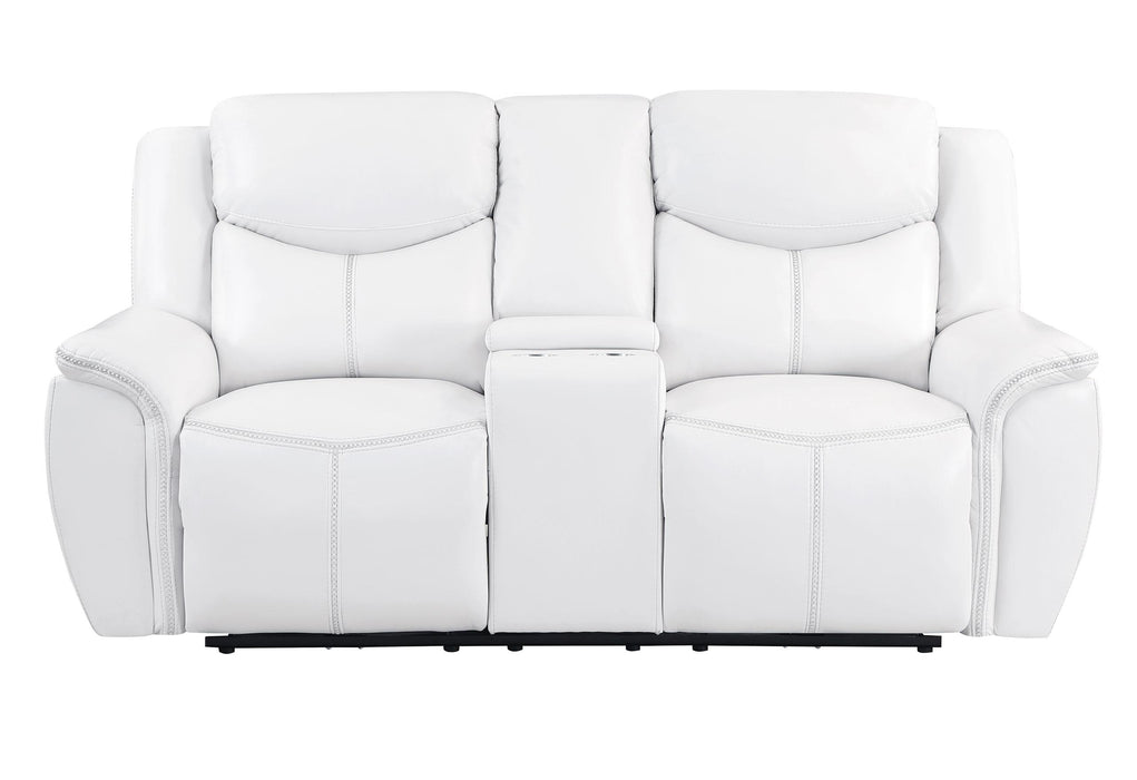 U5987 BLANCHE WHITE POWER CONSOLE RECLINING LOVESEAT - Golden Home Furniture (Columbus, OH) - Multi Location