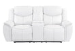 U5987 BLANCHE WHITE POWER CONSOLE RECLINING LOVESEAT - Golden Home Furniture (Columbus, OH) - Multi Location