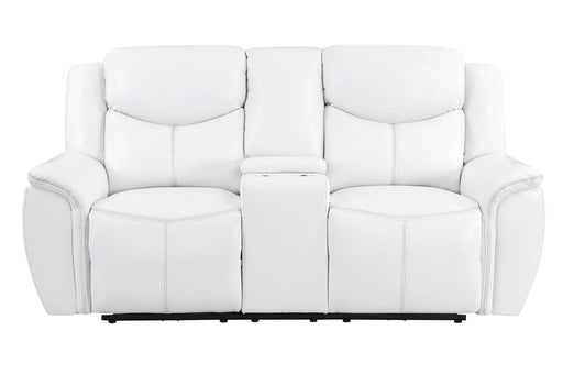 U5987 BLANCHE WHITE POWER CONSOLE RECLINING LOVESEAT - Golden Home Furniture (Columbus, OH) - Multi Location