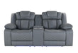 U7068 GREY 10 POWER CONSOLE RECLINING LOVESEAT WITH LED - Golden Home Furniture (Columbus, OH) - Multi Location