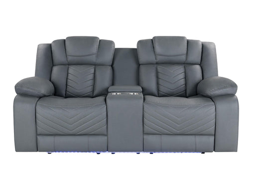 U7068 GREY 10 POWER CONSOLE RECLINING LOVESEAT WITH LED - Golden Home Furniture (Columbus, OH) - Multi Location