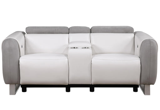 U8520 BLANCHE WHITE/GREY F06 POWER CONSOLE RECLINING LOVESEAT - Golden Home Furniture (Columbus, OH) - Multi Location