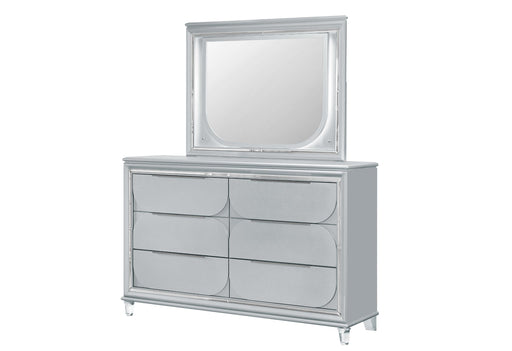 CALEB SILVER MIRROR WITH LED - Golden Home Furniture (Columbus, OH) - Multi Location