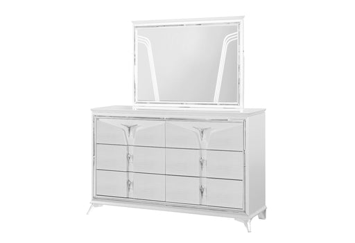 ROMO WHITE MIRROR WITH LED - Golden Home Furniture (Columbus, OH) - Multi Location