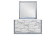 YLIME WHITE MARBLE MIRROR WITH LED - Golden Home Furniture (Columbus, OH) - Multi Location