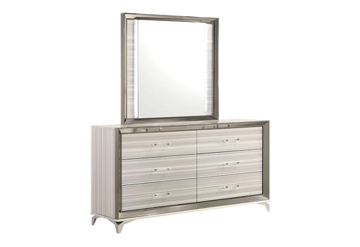 ZAMBRANO WHITE MIRROR WITH LED - Golden Home Furniture (Columbus, OH) - Multi Location