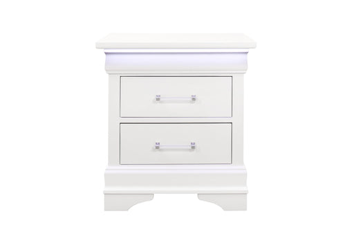 CHARLIE WHITE NIGHTSTAND WITH LED - Golden Home Furniture (Columbus, OH) - Multi Location