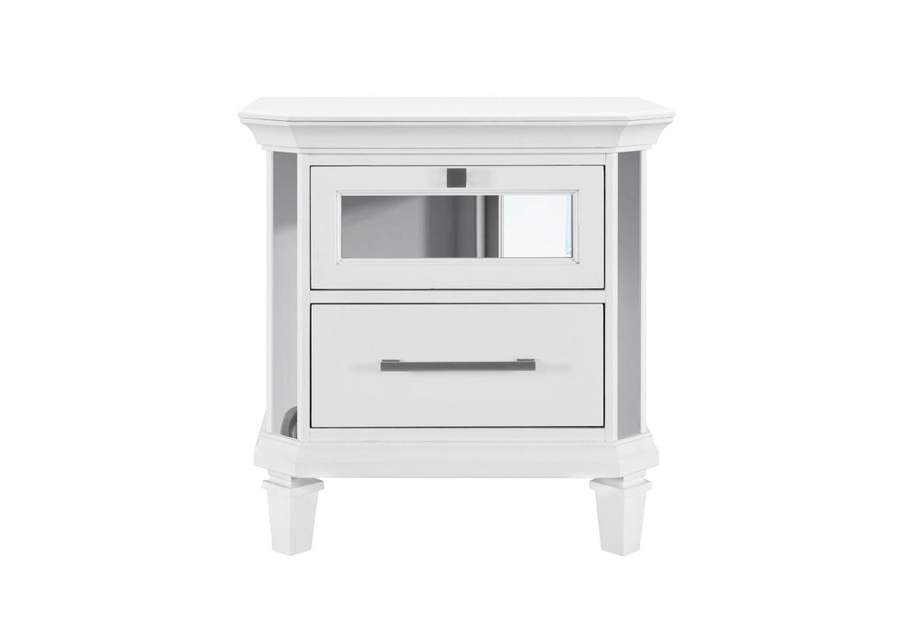 MARCO METALLIC WHITE NIGHTSTAND - Golden Home Furniture (Columbus, OH) - Multi Location