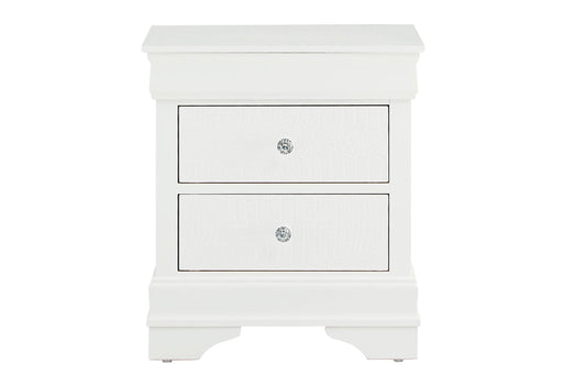 POMPEI METALLIC WHITE NIGHTSTAND - Golden Home Furniture (Columbus, OH) - Multi Location
