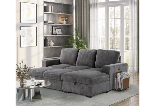 U2660 GREY L SECTIONAL WITH PULLOUT - Golden Home Furniture (Columbus, OH) - Multi Location