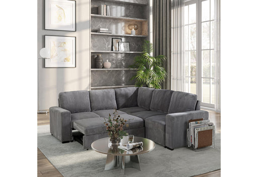 U2660 GREY SECTIONAL W/O CHAISE AND W/ PULLOUT - Golden Home Furniture (Columbus, OH) - Multi Location