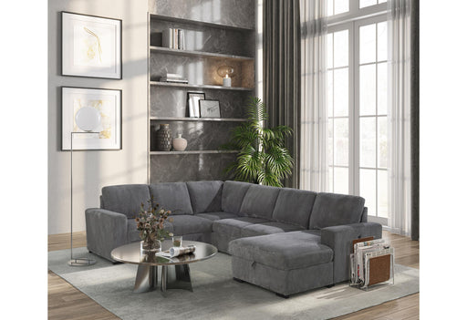 U2660 GREY SECTIONAL W/PULL OUT - Golden Home Furniture (Columbus, OH) - Multi Location