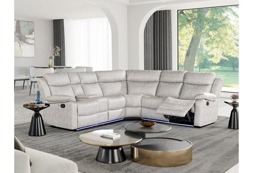 U6026 LIGHT GREY 9 SECTIONAL WITH LED AND 2 RECLINERS - Golden Home Furniture (Columbus, OH) - Multi Location
